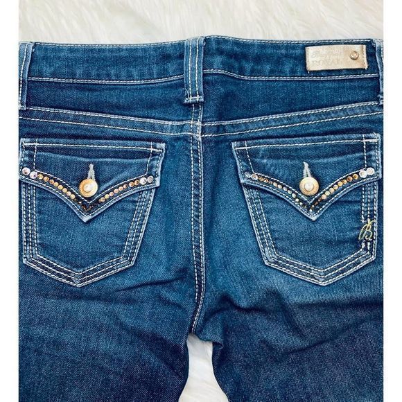 Brappers Royal Bootcut Denim Jeans Embellished Accent Stitch sz M - Picture 10 of 11